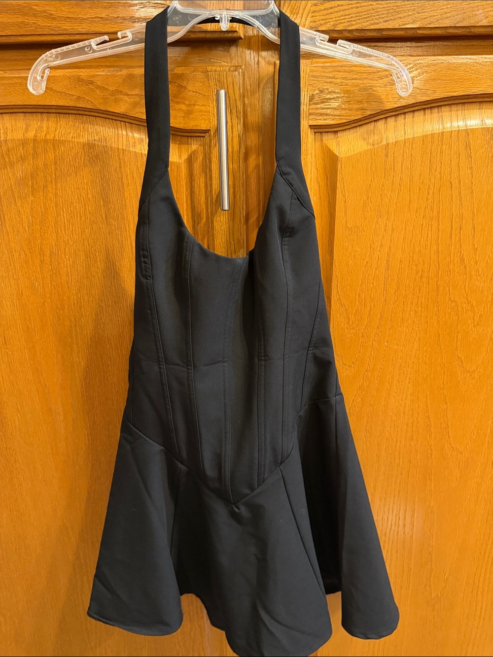 White Fox Boutique Black Halter Skater Mini Dress Size Small Brand New with Tags